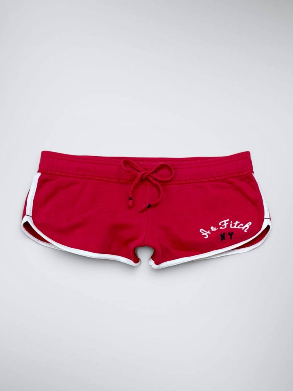 Early 2000s Abercrombie & Fitch Cherry Red Low Rise Micro Mini Shorts